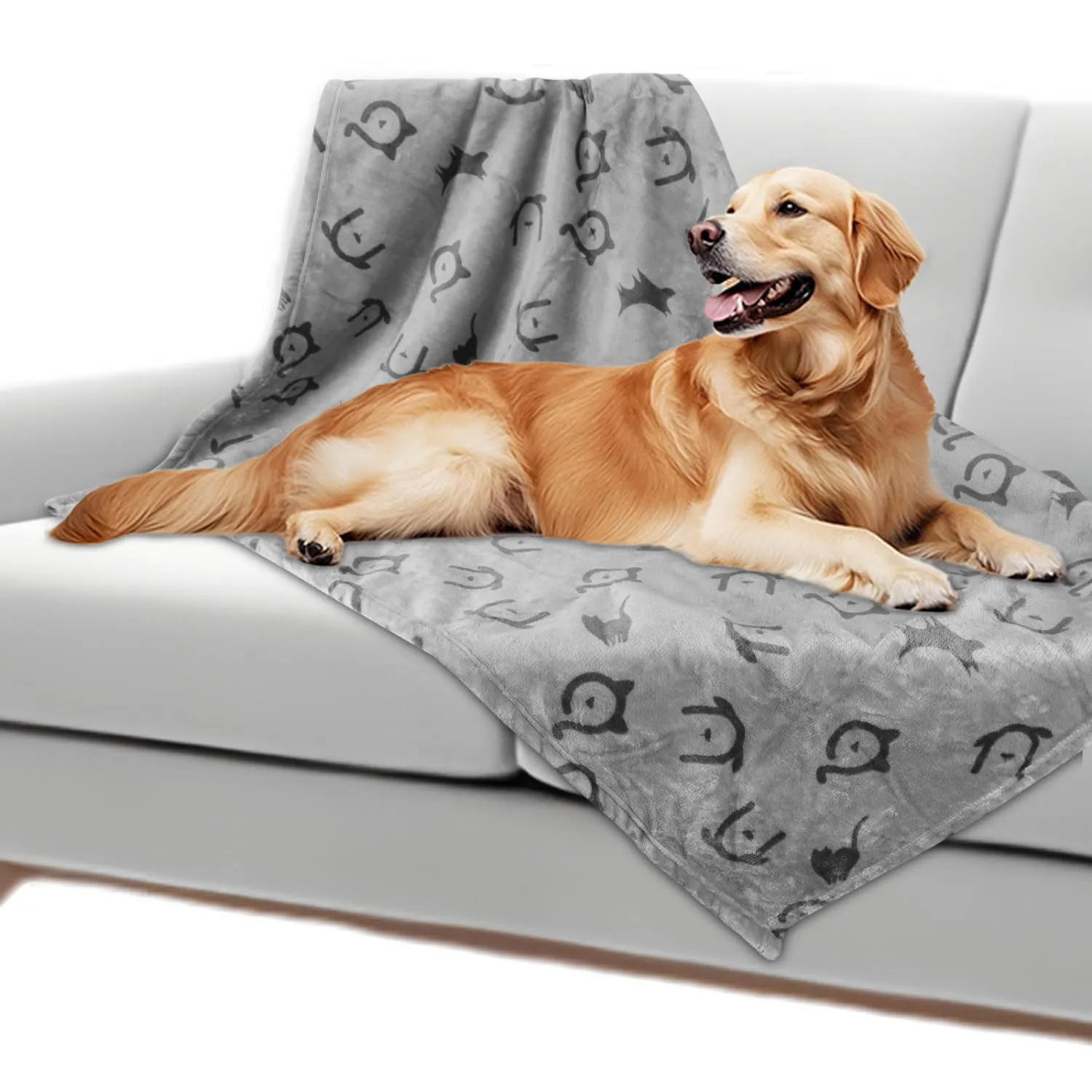 Nobleza Coperta Impermeabile per Cani, XXL 203 x 152cm Coperta Morbida e Soffice per Cane, Lavatrice, Reversibile Protettore per Divano, Grigio Chiaro - immagine 8