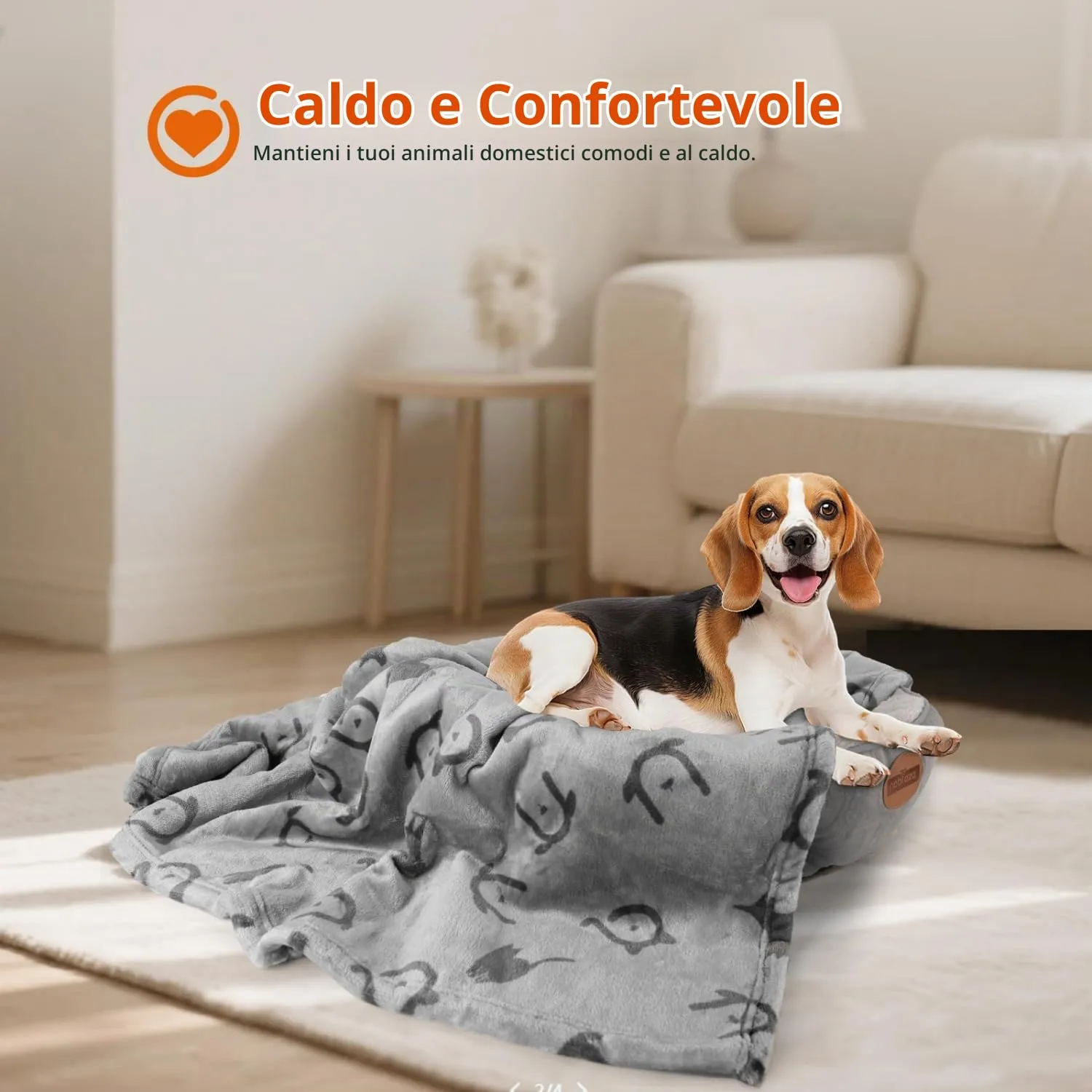 Nobleza Coperta Impermeabile per Cani, L 127 x 100cm Coperta Morbida e Soffice per Cane, Lavatrice, Reversibile Protettore per Divano, Grigio Chiaro - immagine 4