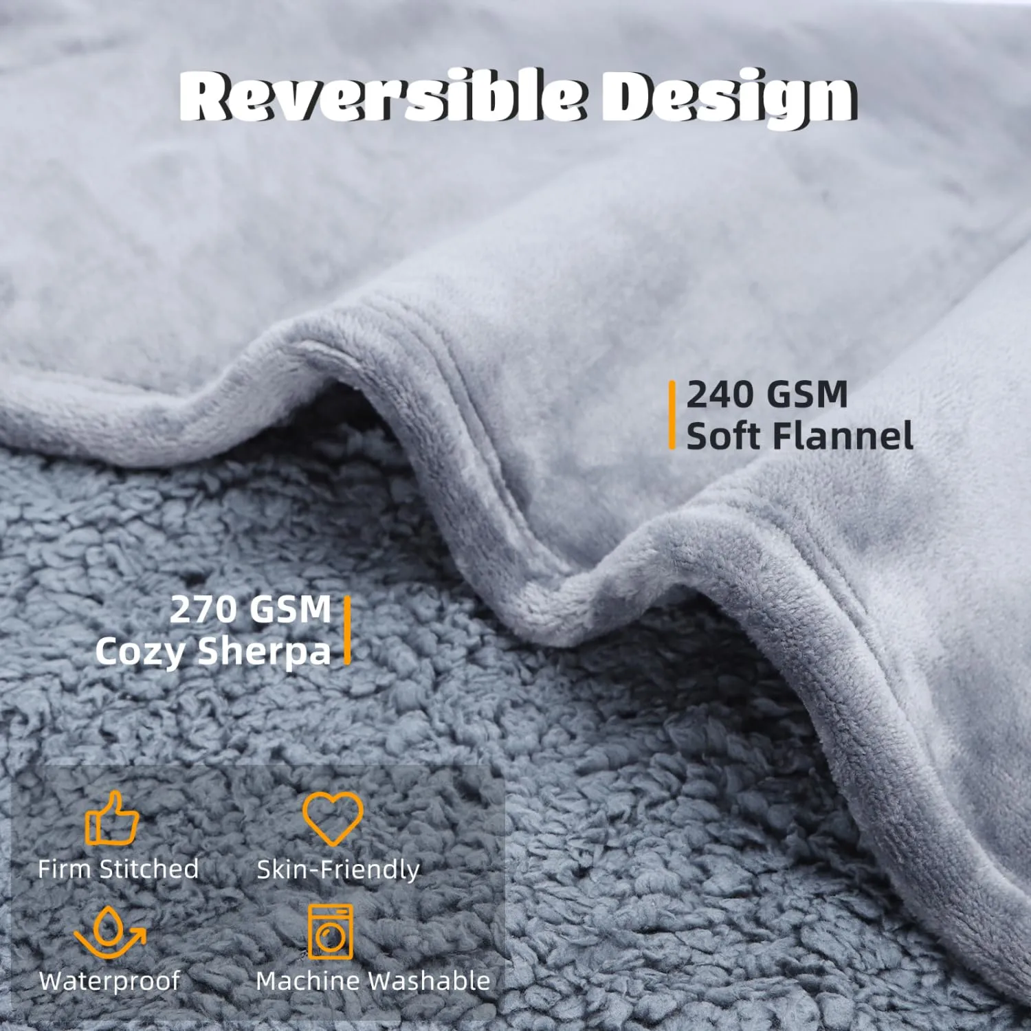 Nobleza Coperta Impermeabile per Cani, XXXL 229 x 203cm Coperta Morbida e Soffice per Cane, Lavatrice, Reversibile Protettore per Divano, Grigio - immagine 3