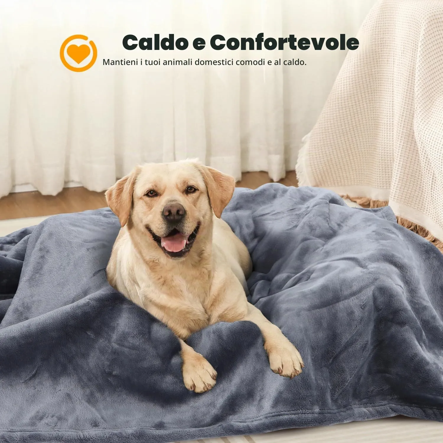 Nobleza Coperta Impermeabile per Cani, XXXL 229 x 203cm Coperta Morbida e Soffice per Cane, Lavatrice, Reversibile Protettore per Divano, Grigio - immagine 4