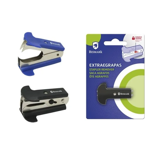 Pinza levapunti Bismark - Corpo in metallo con impugnatura in plastica - Blocco di sicurezza - Colori casuali: blu e nero - immagine 1