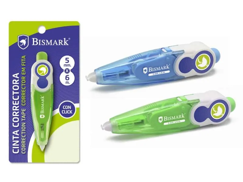 Bismark Dry Correction Tape - Sistema retrò che nasconde l'estremità - Precisione nell'applicazione - Perfetta adesione alla carta - Presentazione in blister individuale - immagine 1