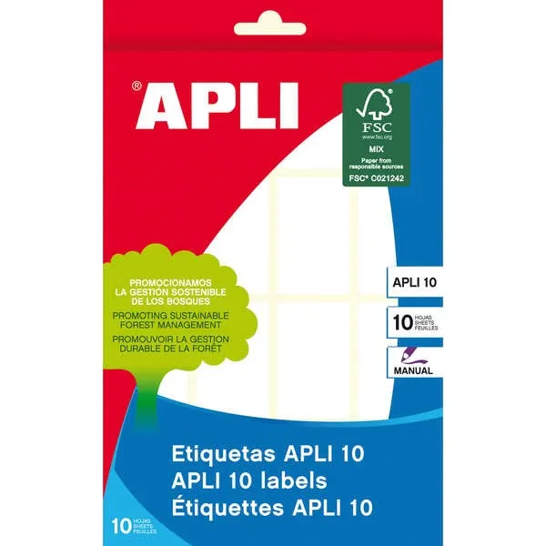 Confezione Apli da 160 Etichette Bianche 25x40mm - Bordi Smussati - Adesivo Permanente - immagine 1