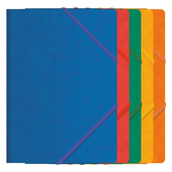 Cartella elastica Dohe con tre alette - Formato A4 - Realizzata in cartone di alta qualità - Laminata - Chiusura elastica piatta - immagine 1