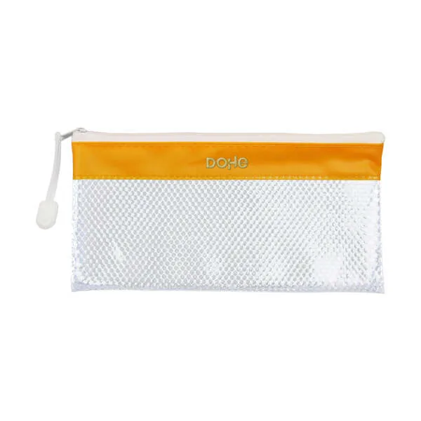 Borsa Orizzontale Dohe Misura 22x11cm - Realizzata in PVC - Resistente all'acqua - Ideale per i Viaggi - Chiusura con Cerniera - Fascia Gialla - immagine 1