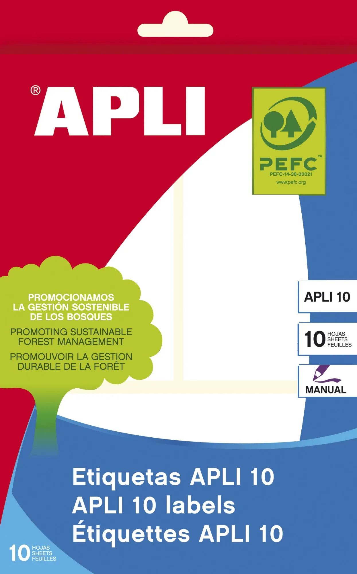 APLI 01660 etichetta autoadesiva Rettangolo Permanente Bianco 30 pz - immagine 1
