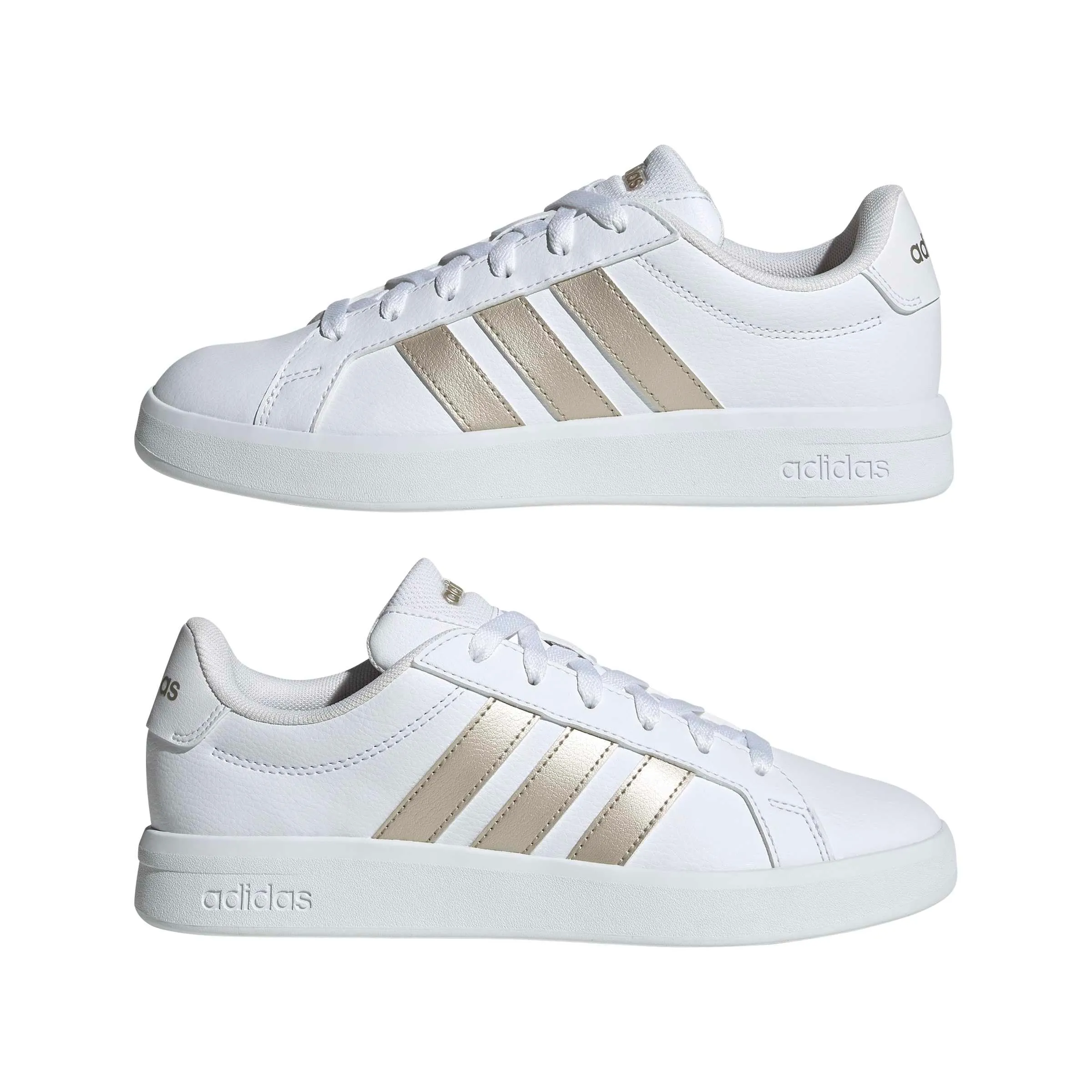 adidas Donna Grand Court Base 3.0 Shoes, Ftwr White/Cyber Met./Ftwr White, 39 1/3 EU - immagine 7