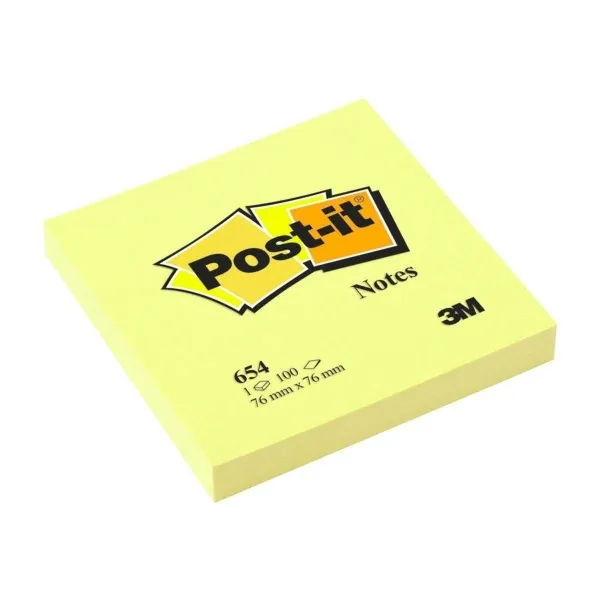 Blocchetto di 100 foglietti adesivi rimovibili Post-it giallo canarino 76x76 mm - Carta certificata PEFC - 7100103157 - Giallo chiaro - immagine 1