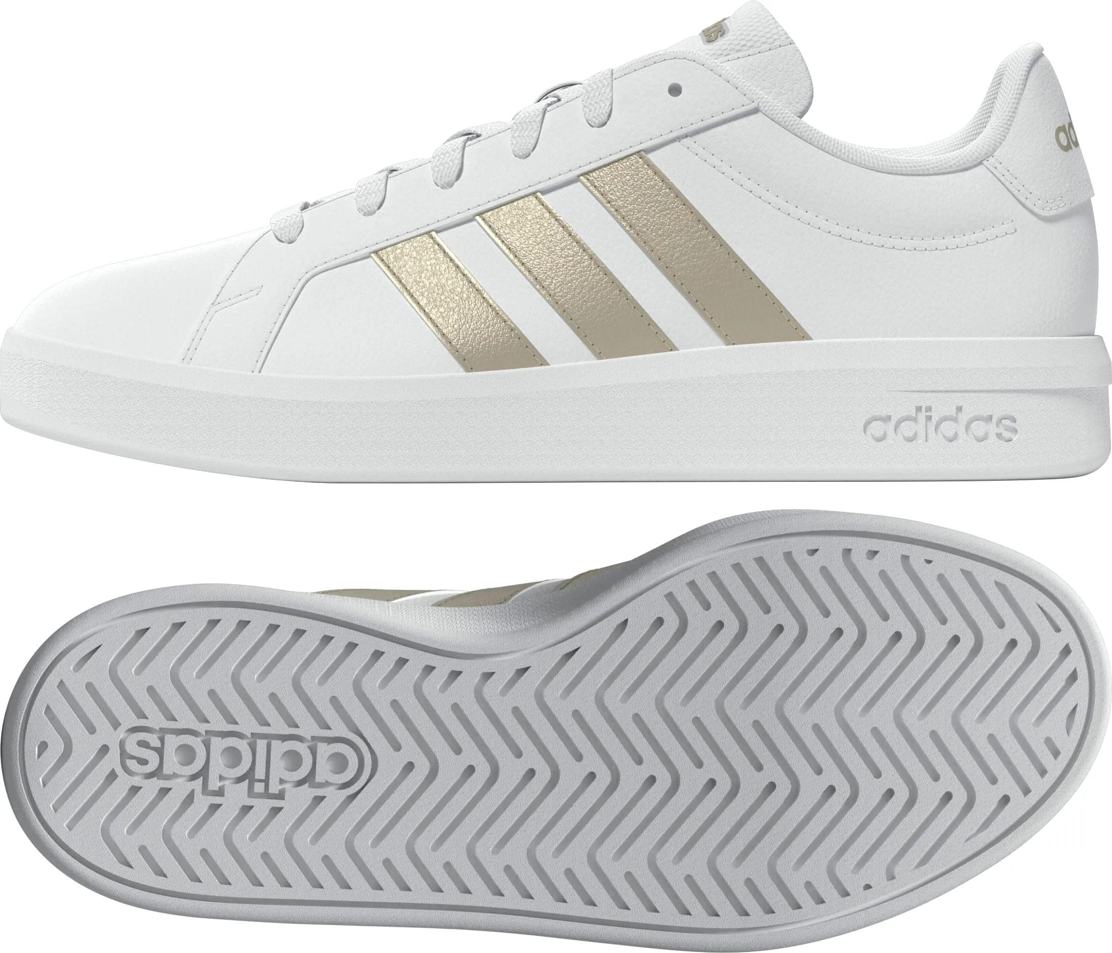 adidas Donna Grand Court Base 3.0 Shoes, Ftwr White/Cyber Met./Ftwr White, 40 2/3 EU - immagine 4