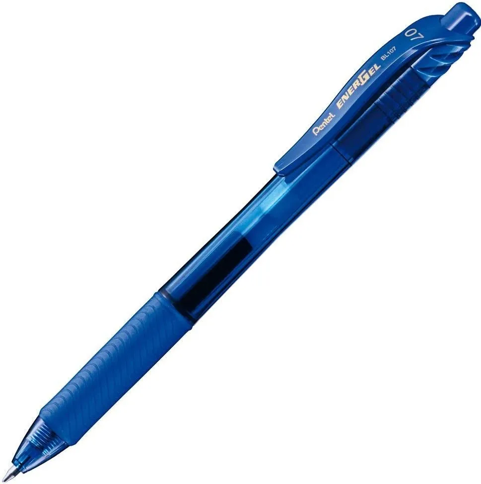 Penna a sfera retrattile Pentel Energel X - Punta da 07 mm - Linea da 035 mm - Inchiostro gel - Ricaricabile - Grip Grip - Materiali riciclati al 50% - Colore blu - immagine 1