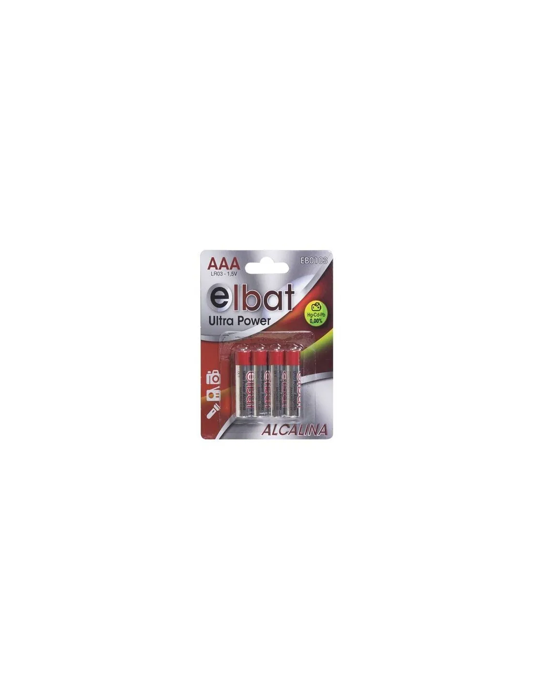 Elbat Confezione da 4 batterie alcaline LR03/AAA - immagine 1