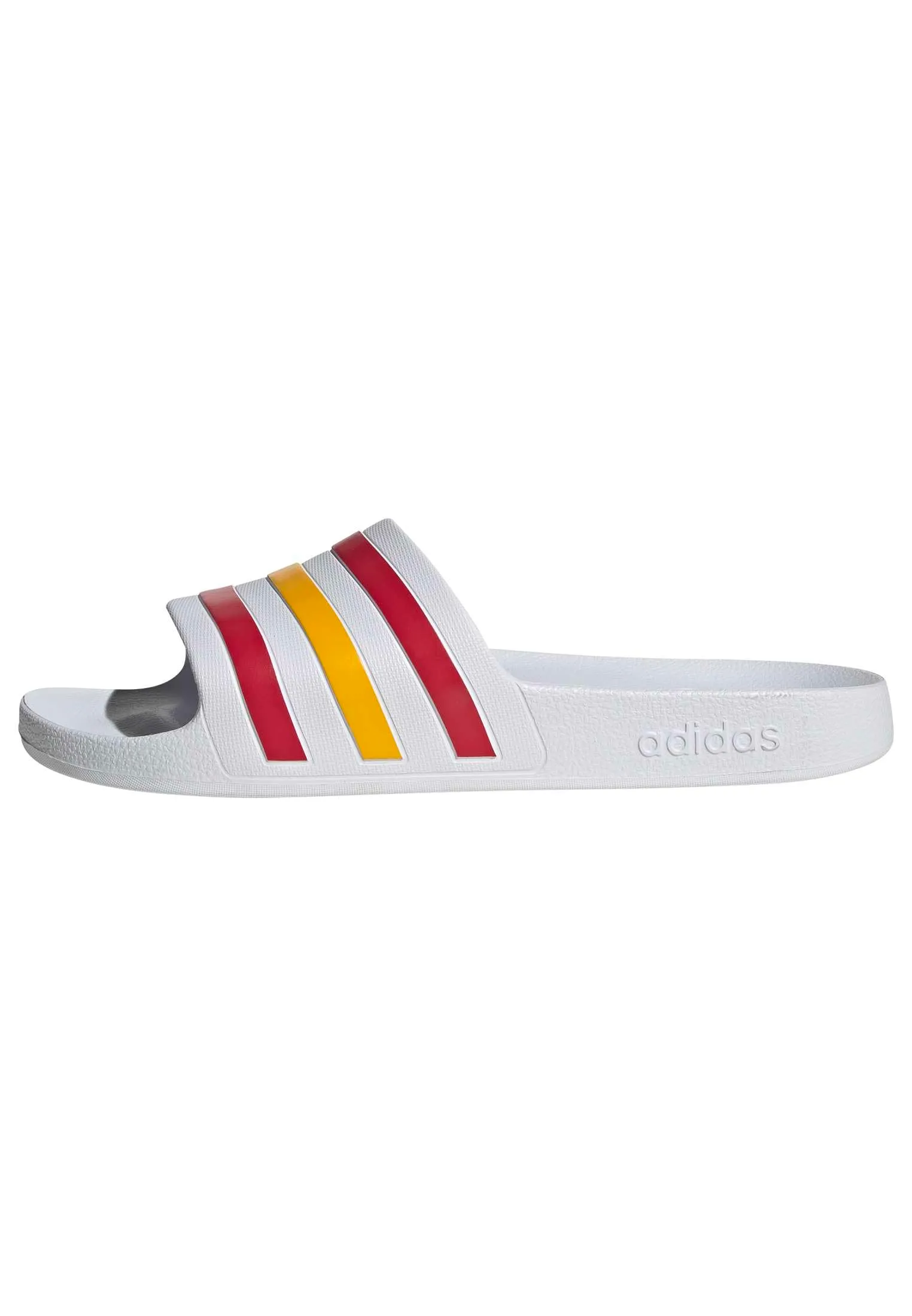 adidas Unisex Adilette Aqua Slides Ftwr White/Team Power Red 2/Crew Yellow 9 UK 43 EU - immagine 1