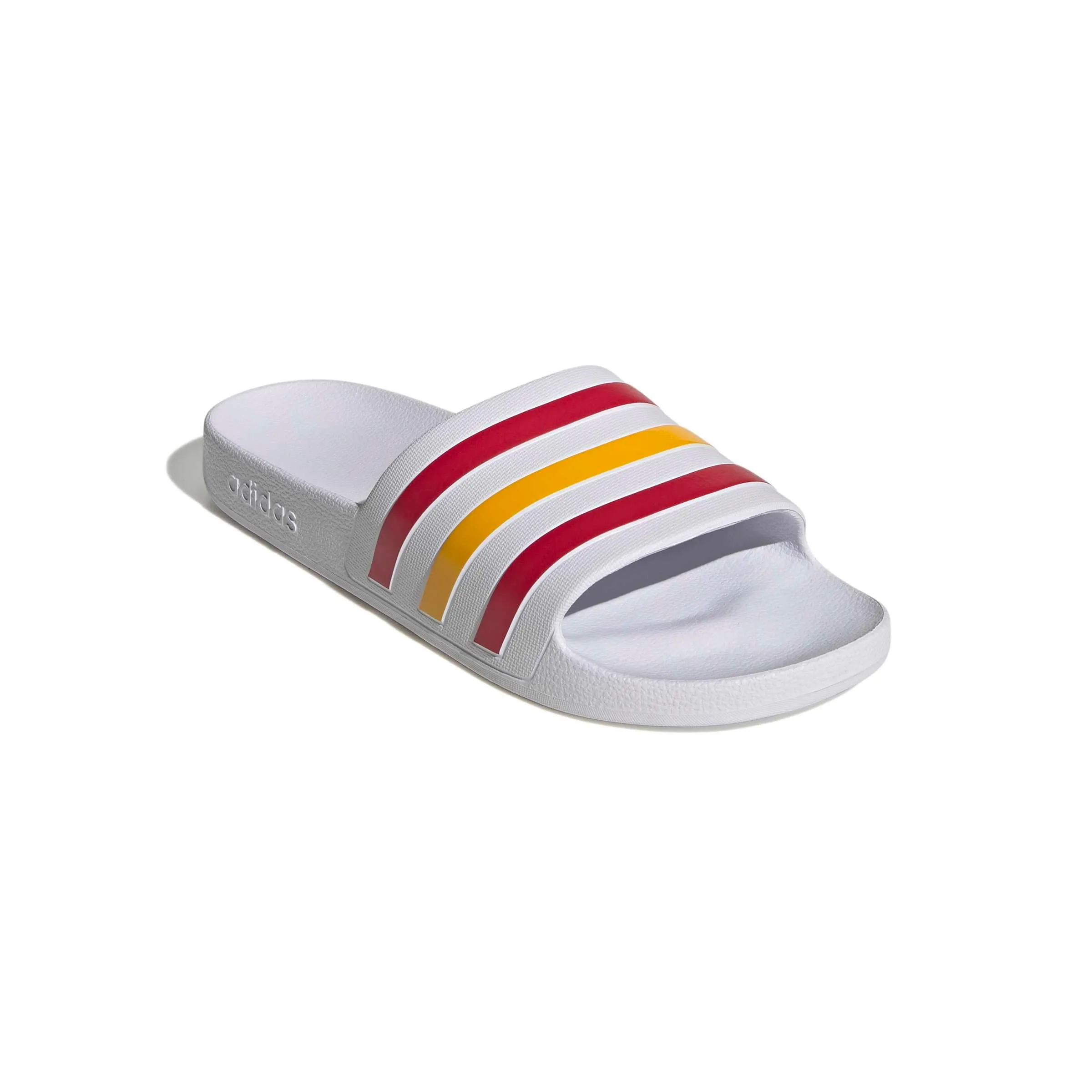 adidas Unisex Adilette Aqua Slides Ftwr White/Team Power Red 2/Crew Yellow 9 UK 43 EU - immagine 3