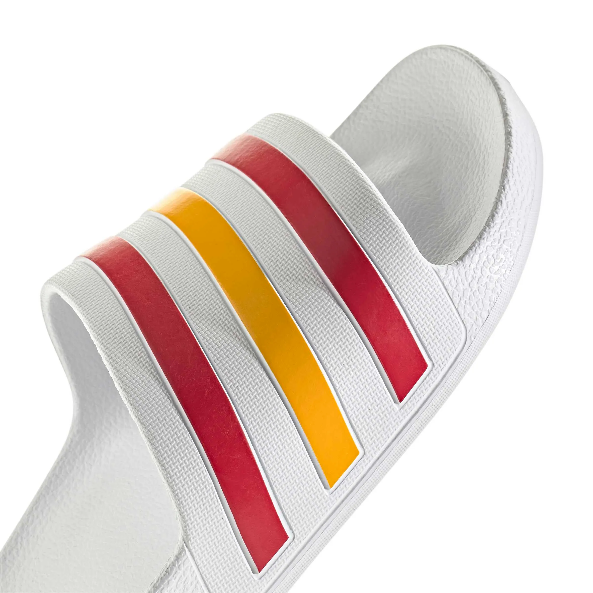 adidas Unisex Adilette Aqua Slides Ftwr White/Team Power Red 2/Crew Yellow 9 UK 43 EU - immagine 4