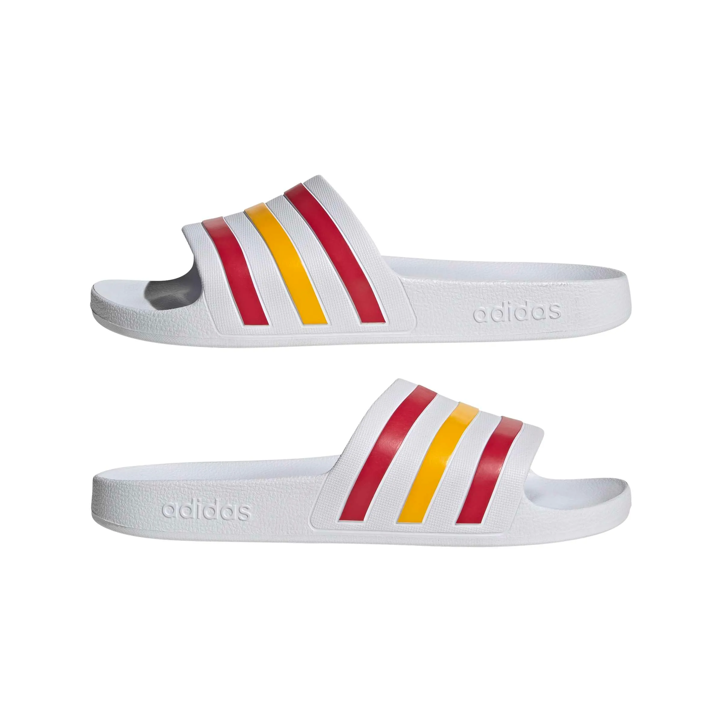 adidas Unisex Adilette Aqua Slides Ftwr White/Team Power Red 2/Crew Yellow 9 UK 43 EU - immagine 6
