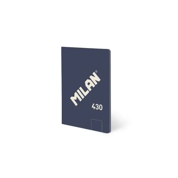 Quaderno Milan 430 con rilegatura a colla formato A6 fogli bianchi - 48 fogli di carta da 95 g/m² - Microperforata - Copertina morbida - Blu - immagine 1