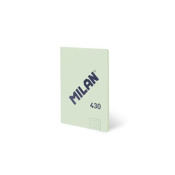 Quaderno Milan 430 con copertina incollata formato A6 griglia 5x5 - 48 fogli da 95 g/m2 - Microperforato - Copertina morbida - Verde - immagine 1