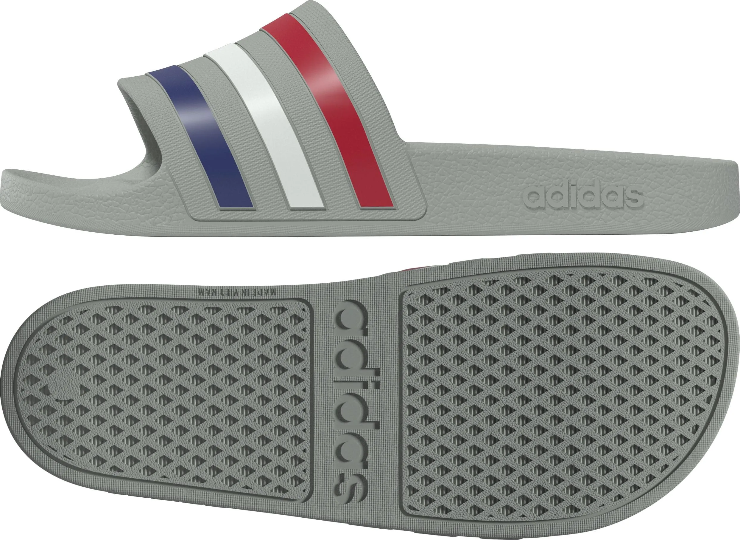 adidas Unisex Adilette Aqua Slides Grey Two/Mystery Ink/Pure Ruby 5 UK 38 EU - immagine 2