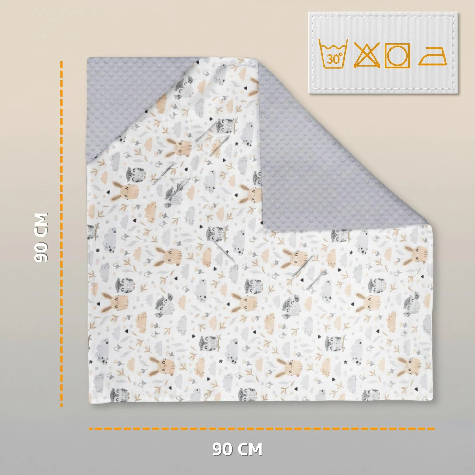Copertina Minky passeggino neonato primavera-autunno 90×90 cm - immagine 2
