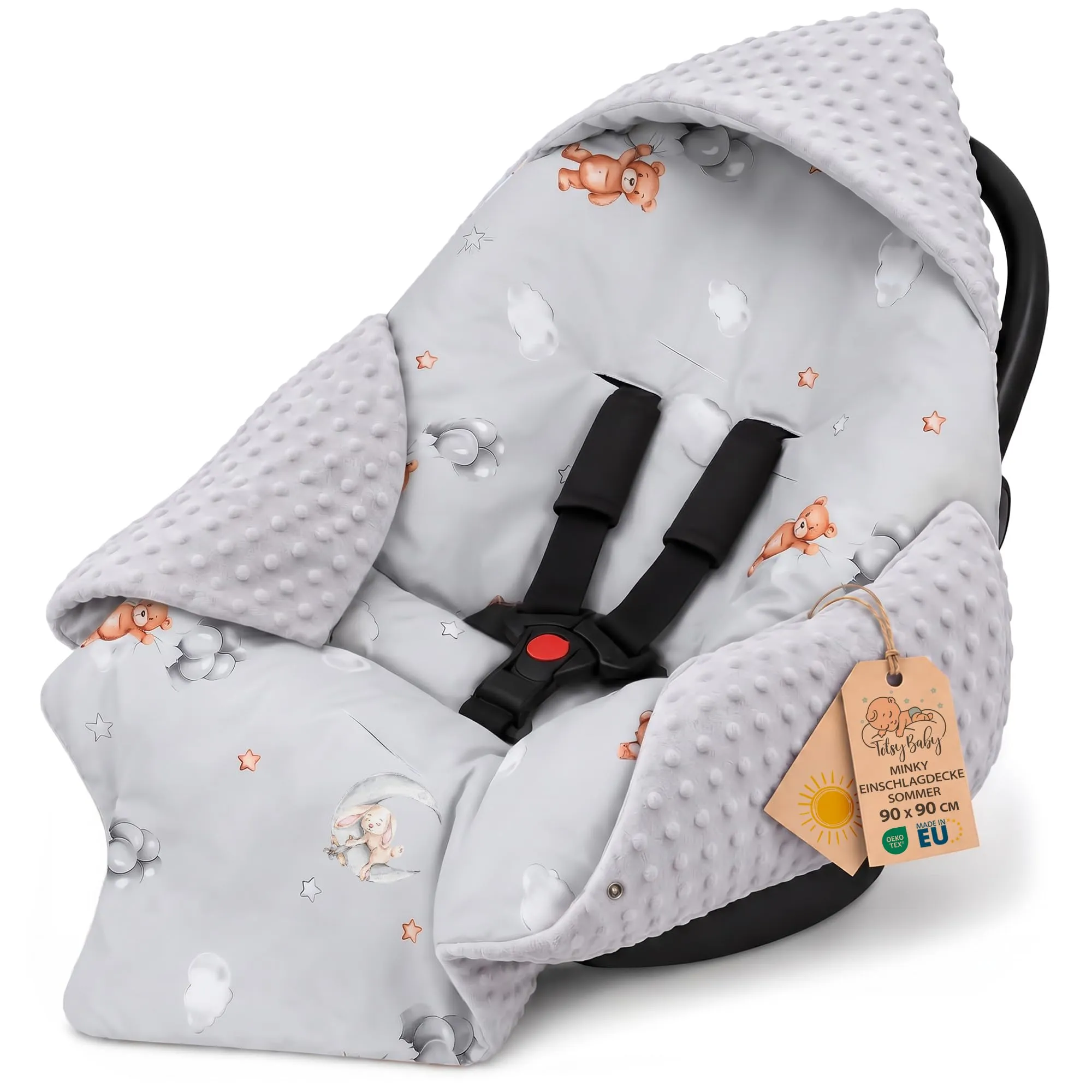 Copertina Minky passeggino neonato primavera-autunno 90×90 cm - immagine 1