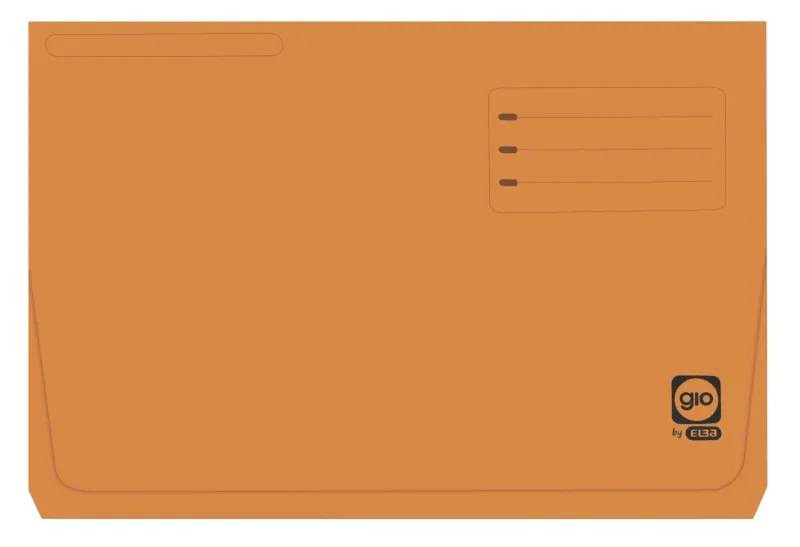 Cartella portadocumenti Gio By Elba arancione con tasca e patta - Cartone resistente da 320 g/m² - Tasca e patta per una maggiore protezione - Formato folio per documenti importanti - immagine 1
