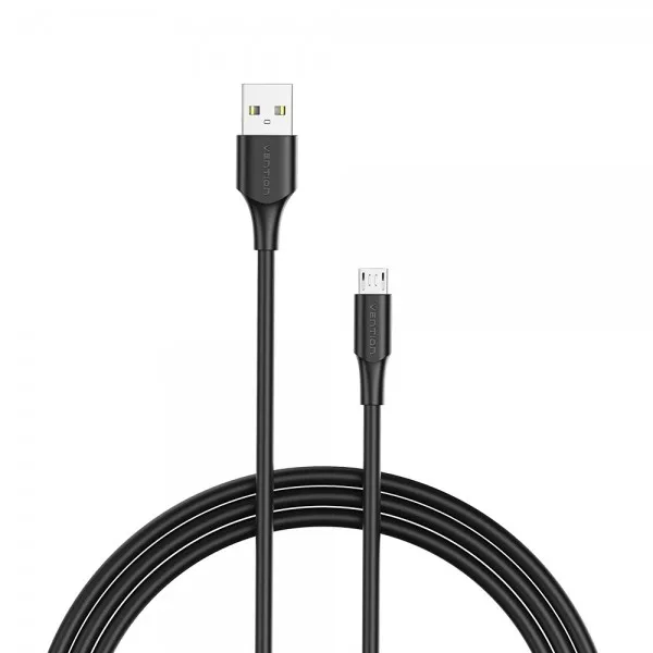 Vention Cable USB 2.0 Macho a MicroUSB Macho - 0.25m - 3A - 60W - 480Mbps - Color Negro - immagine 1