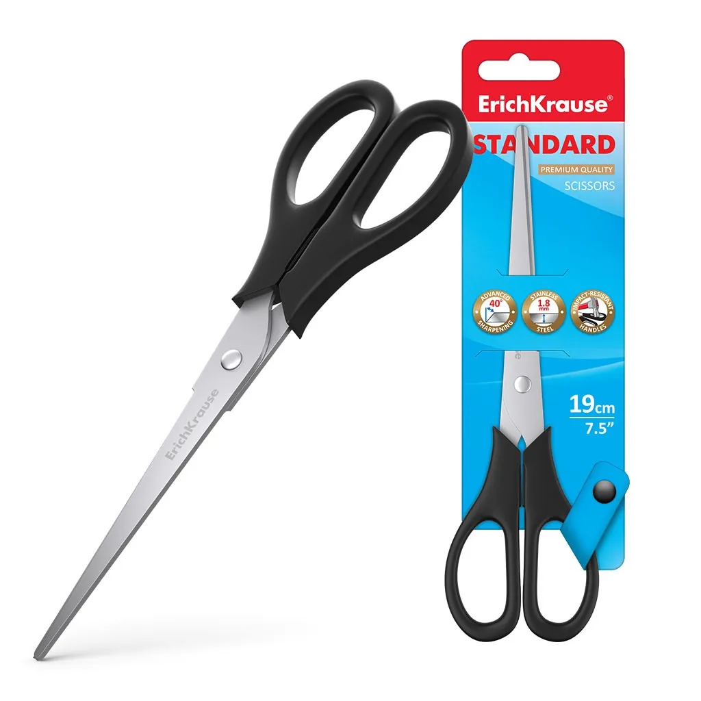 ErichKrause Standard Forbici da ufficio Taglio a zig zag Nero Acciaio inossidabile - immagine 1