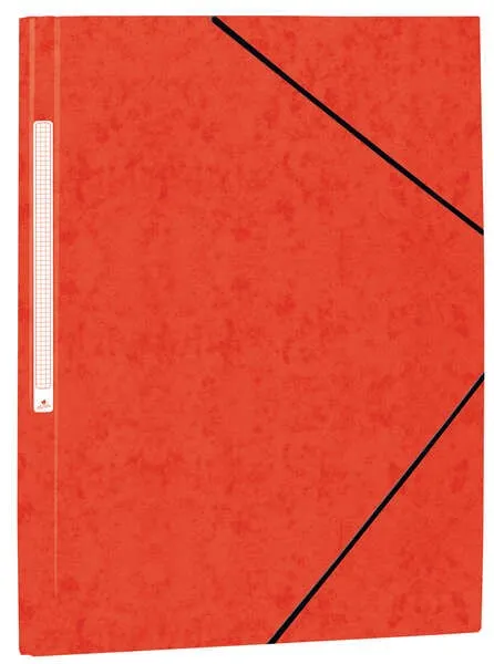 Mariola Simil Cartella in Cartoncino Prespan con Etichetta sul Dorso Folio 500gr/m2 - Misure 34x25cm - Chiusura con Gomma Elastica - Colore Rosso - immagine 1