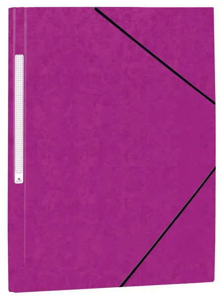 Mariola Simil Cartella in Cartoncino Prespan con Etichetta sul Dorso Folio 500gr/m2 - Misure 34x25cm - Chiusura con Gomma Elastica - Colore Viola - immagine 1