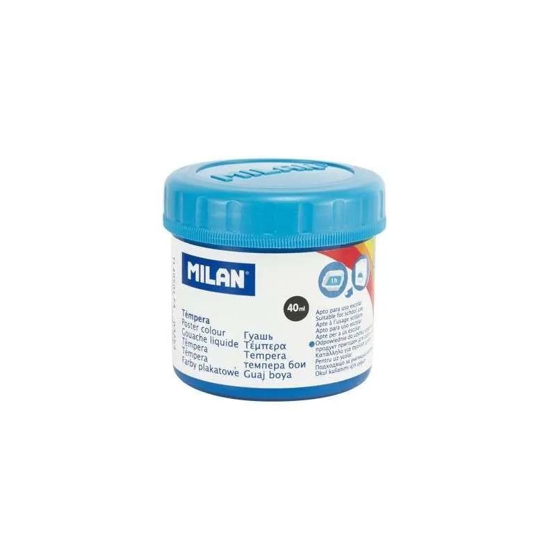 Colore a tempera Milan da 40 ml - Asciugatura rapida - Miscelabile - Colore ciano - immagine 1