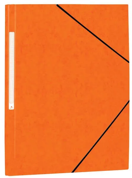 Mariola Simil Cartella in Cartoncino Prespan con Etichetta sul Dorso Folio 500gr/m2 - Misure 34x25cm - Chiusura con Gomma Elastica - Colore Arancione - immagine 1