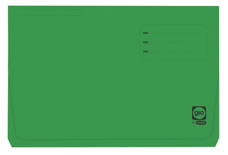 Cartella portadocumenti Gio By Elba verde con tasca e patta - Cartone resistente da 320 g/m² - Tasca e patta per una maggiore protezione - Formato folio per documenti importanti - immagine 1