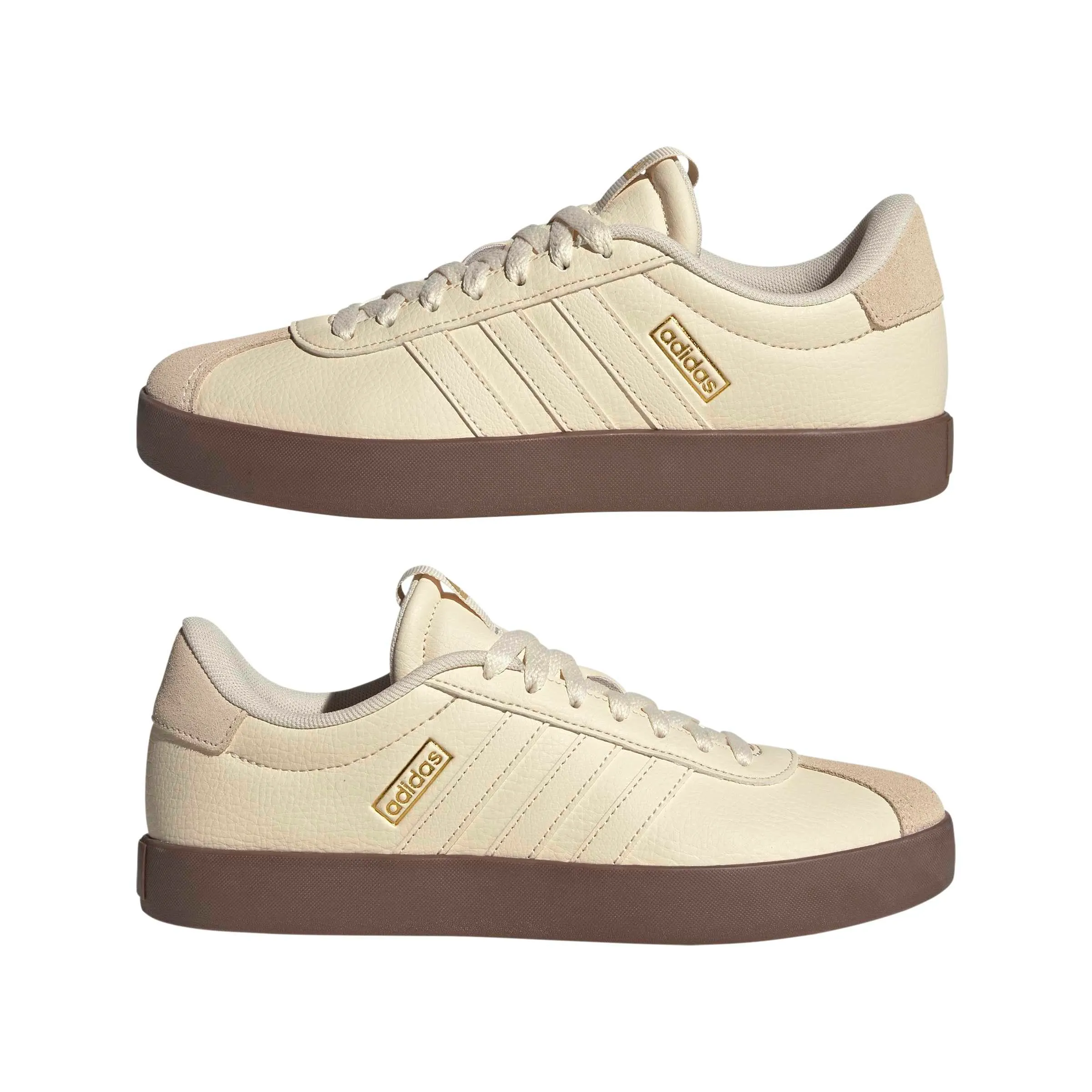 adidas Donna VL Court 3.0 Shoes, Wonder White/Wonder White/Gold Met., 43 1/3 EU - immagine 6