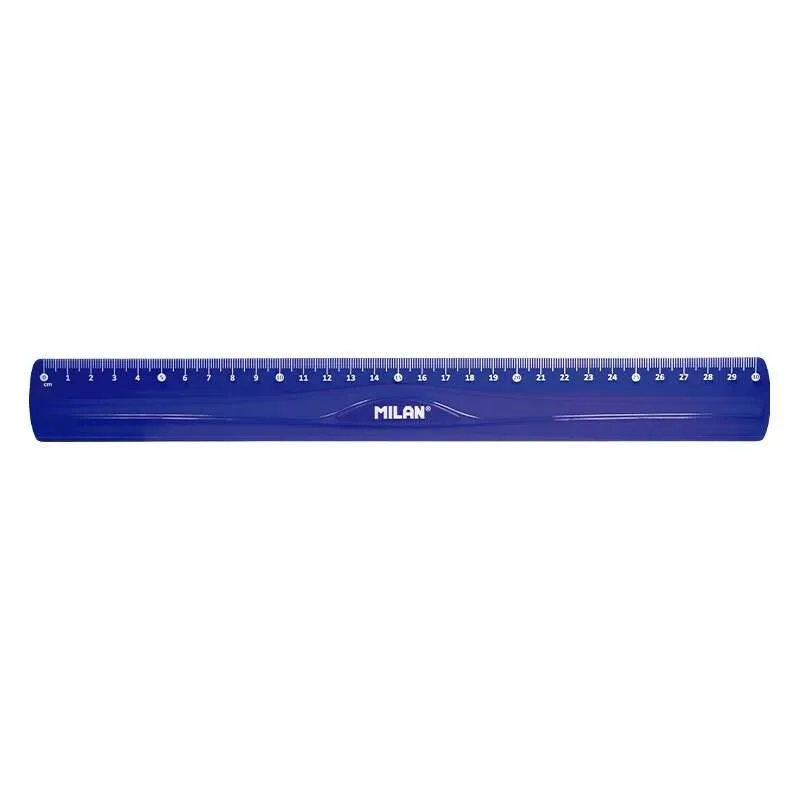 Righello Milan flessibile e resistente - Lunghezza 30 cm - Colore blu traslucido - immagine 1