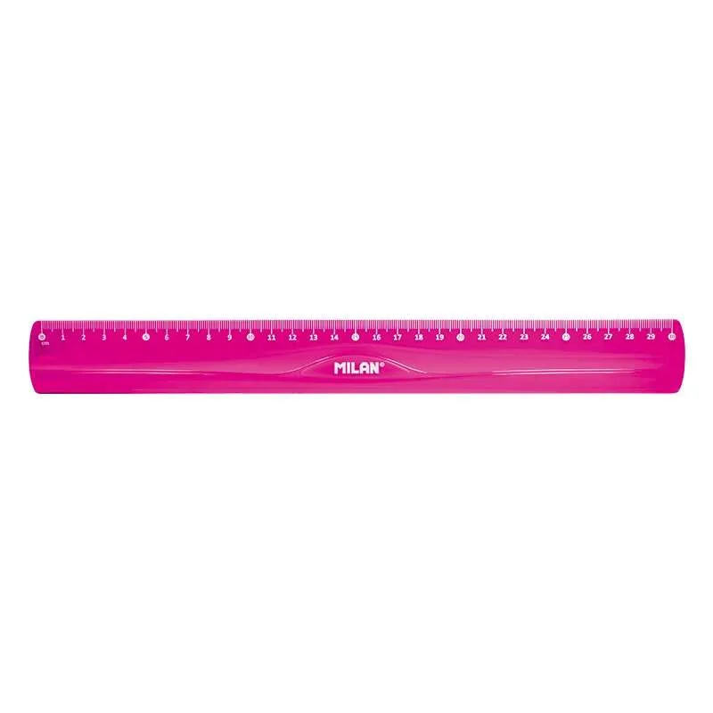Righello Milan flessibile e resistente - Lunghezza 30 cm - Colore rosa traslucido - immagine 1