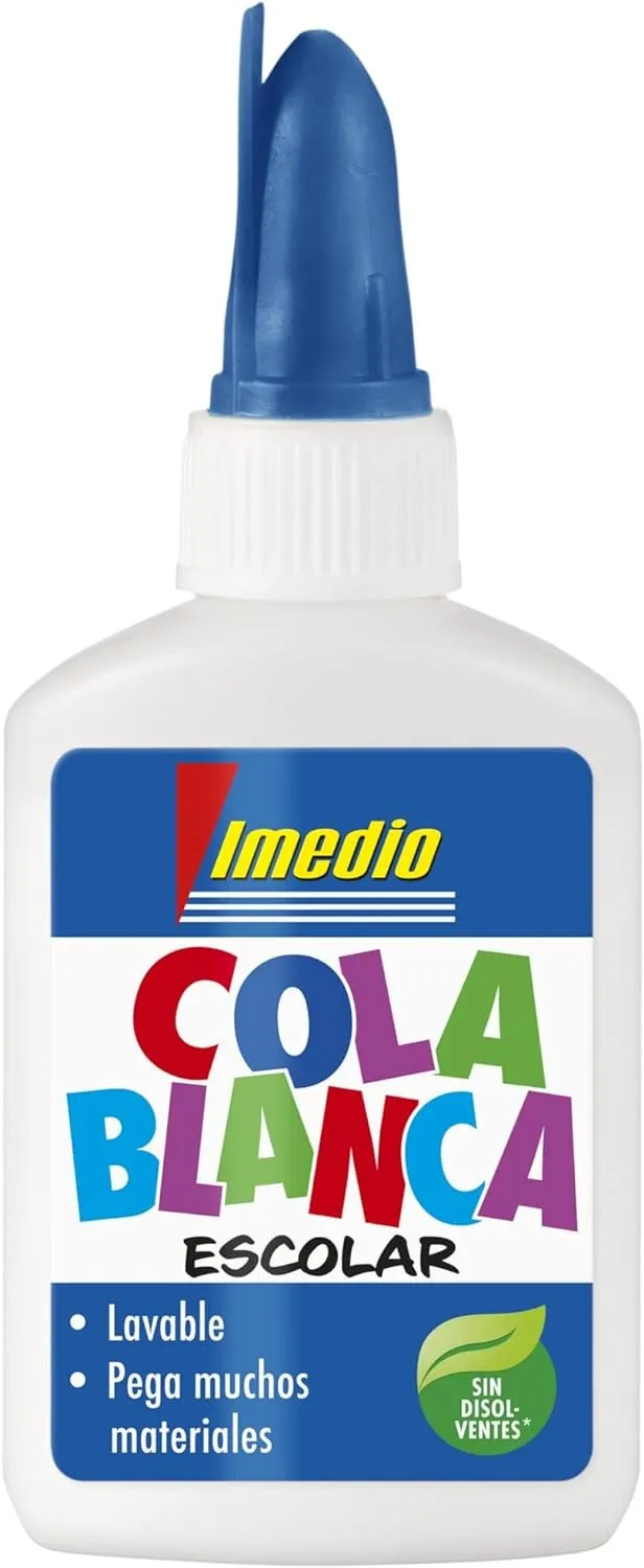 Colla Scuola Imedio Bianca 40gr - Senza Solventi - Flacone Morbido Ideale per Bambini - Con Spatola Incorporata - immagine 1