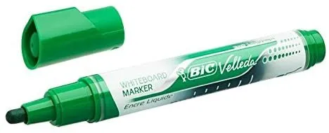 Bic Velleda 1701 ECOlutions Pennarelli Lavagna - Punta Rotonda - Linea 1.5 mm - Inchiostro Base Alcool - Ecologico - Cancellazione Ottimale - Colore Verde - immagine 1