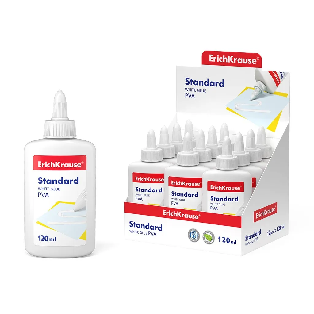 Erichkrause Colla Bianca Pva Standard - Applicatore Autopulente - Regolatore di Intensità - Non Tossico - Resistente al Freddo - Colore Bianco - immagine 1