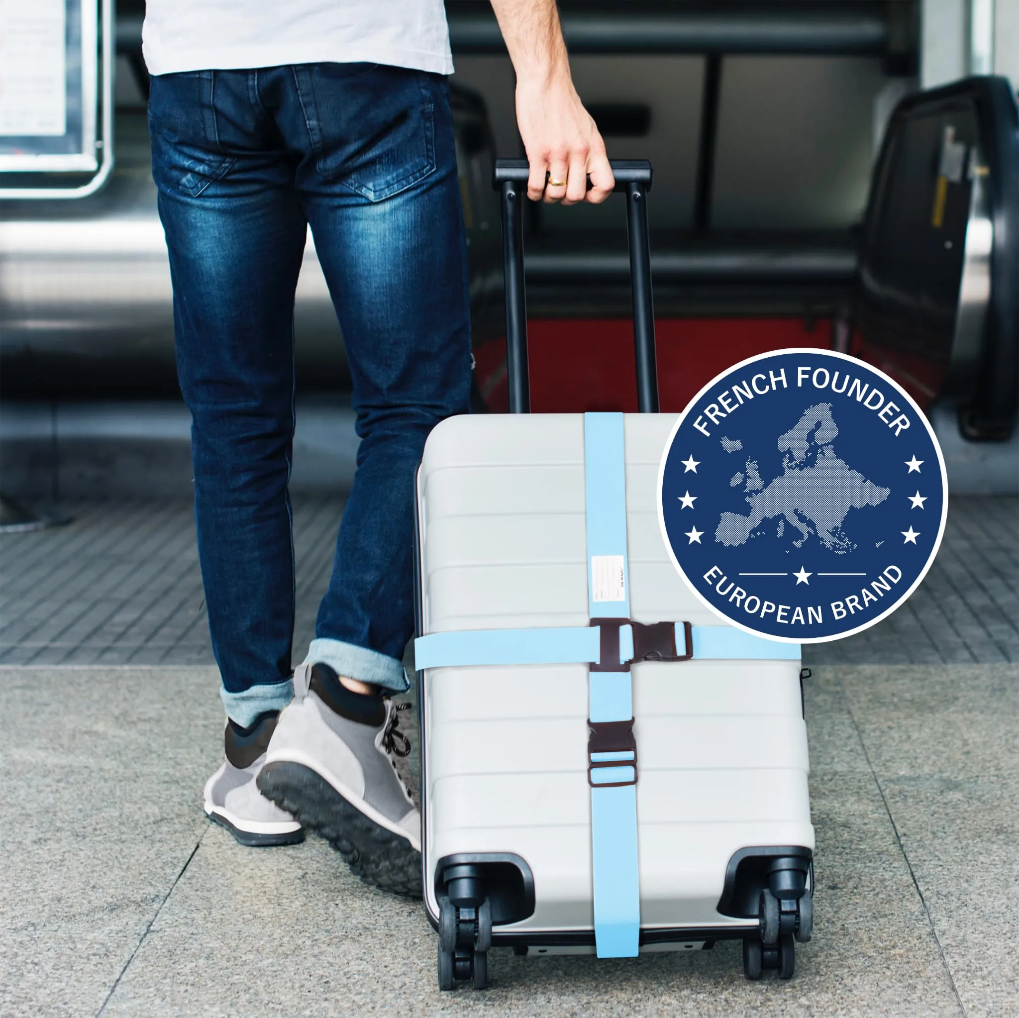 OW-Travel Cinghia per Valigia a Croce, Cintura Valigia per Bagagli, 1 Pz - immagine 2