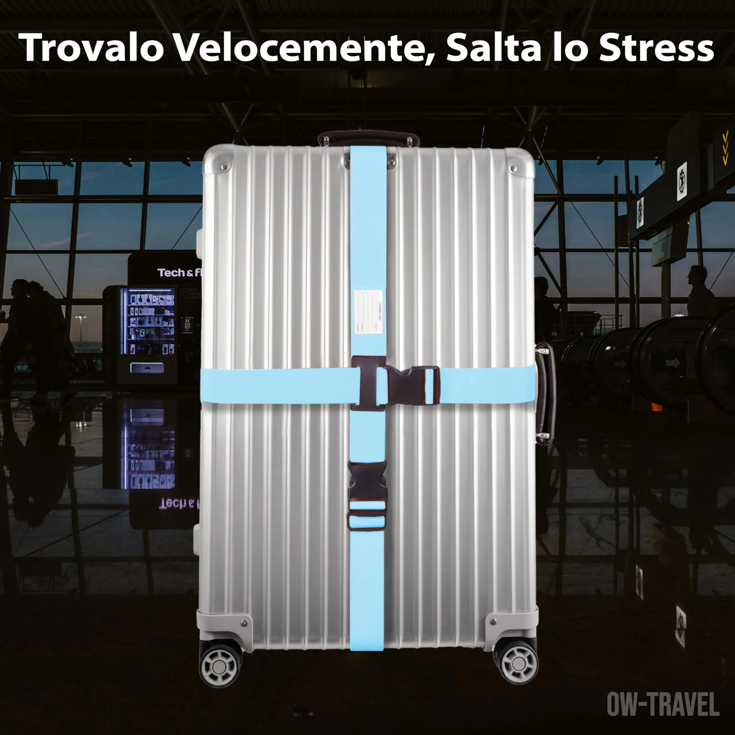 OW-Travel Cinghia per Valigia a Croce, Cintura Valigia per Bagagli, 1 Pz - immagine 5