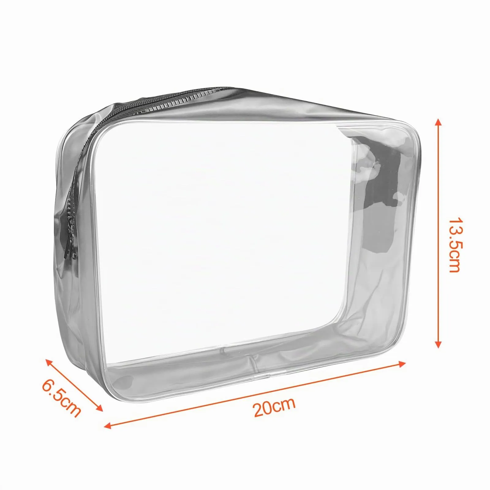 Gvolatee Beauty case trasparente, 2 sacchetti per aeroplano, per valigia, per il trasporto di liquidi, borsa per WC donna e uomo - immagine 2