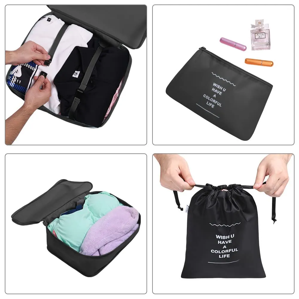 OSDUE Organizer Valigie, 6 Pezzi Sistema di Cubo di Viaggio, Separatori Buste Viaggio Travel Organizer, Abbigliamento Intimo Calzature Organizzatori Sacchi Valigia di Stoccaggio Set - immagine 3