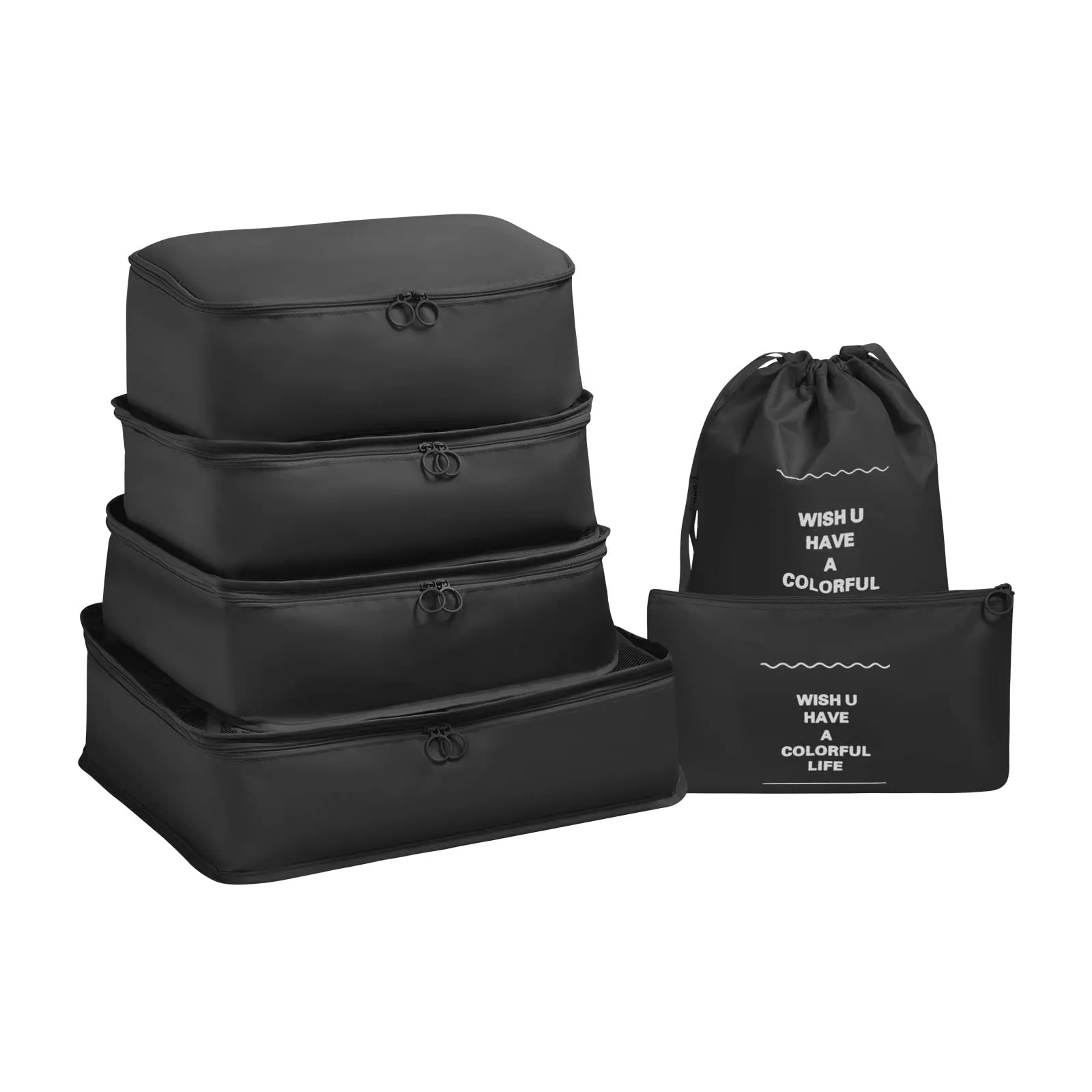 OSDUE Organizer Valigie, 6 Pezzi Sistema di Cubo di Viaggio, Separatori Buste Viaggio Travel Organizer, Abbigliamento Intimo Calzature Organizzatori Sacchi Valigia di Stoccaggio Set - immagine 9