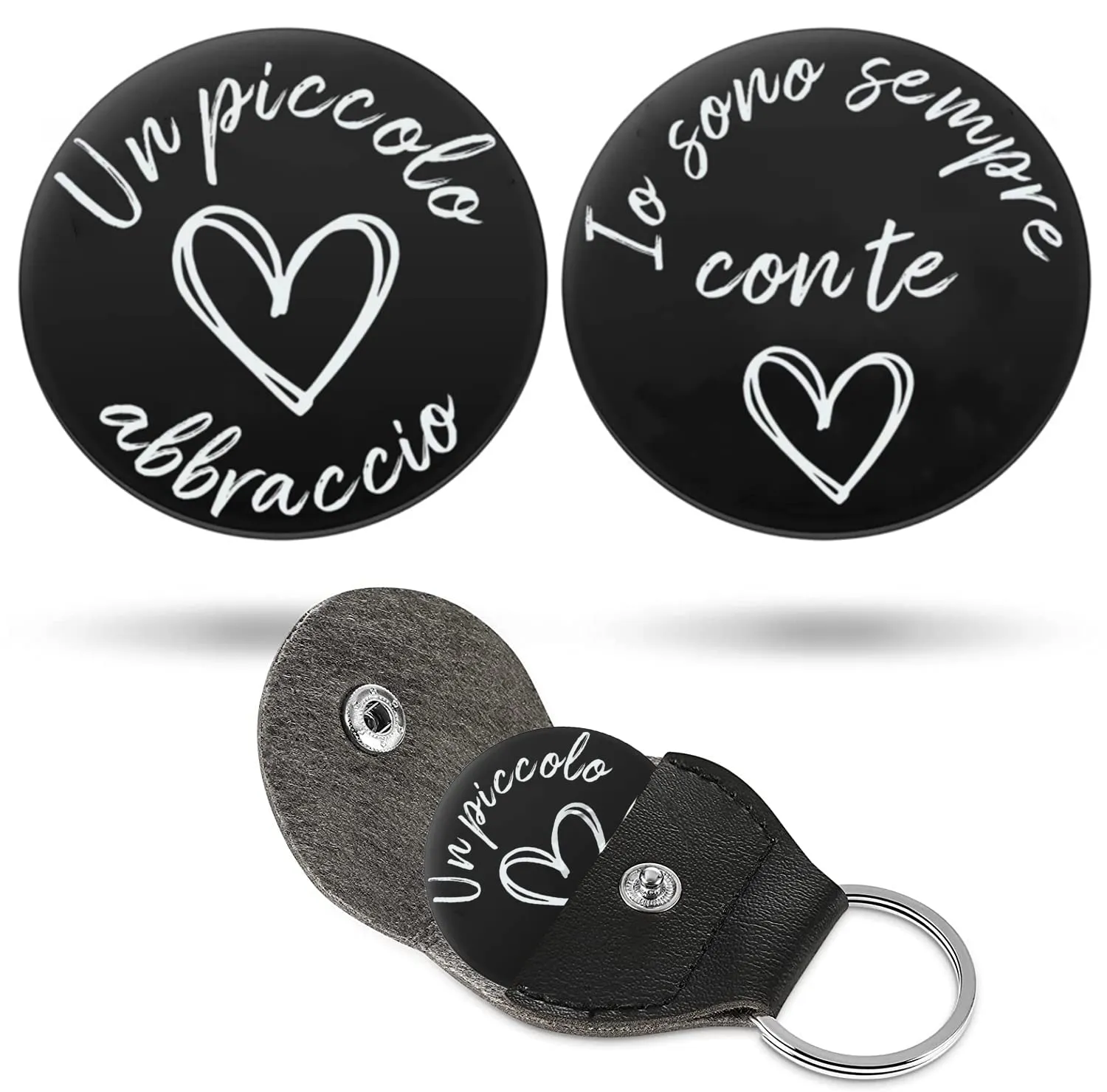 PulangRen Un Piccolo Abbraccio Portafortuna Portachiavi, Idee Regalo Donna Uomo, Portafortuna da Regalare-Io Sono Sempre Con Te-Amicizia Regali, Regali Natale per Famiglia Amici - immagine 1