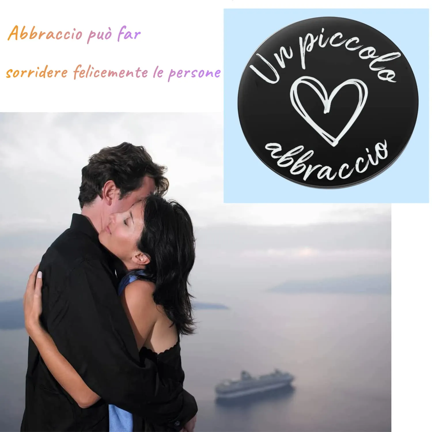 PulangRen Un Piccolo Abbraccio Portafortuna Portachiavi, Idee Regalo Donna Uomo, Portafortuna da Regalare-Io Sono Sempre Con Te-Amicizia Regali, Regali Natale per Famiglia Amici - immagine 3