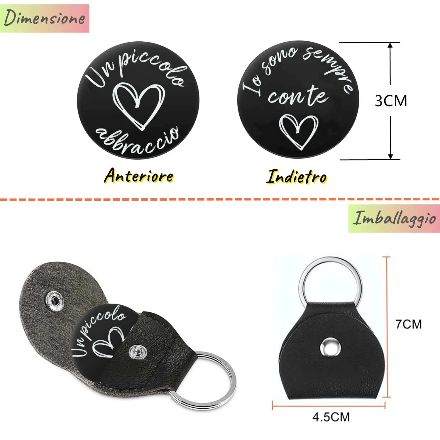 PulangRen Un Piccolo Abbraccio Portafortuna Portachiavi, Idee Regalo Donna Uomo, Portafortuna da Regalare-Io Sono Sempre Con Te-Amicizia Regali, Regali Natale per Famiglia Amici - immagine 7
