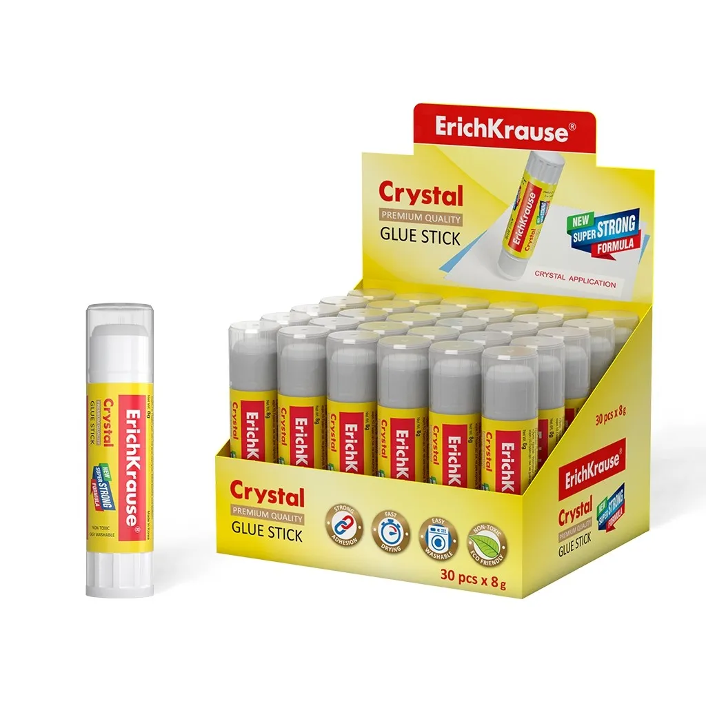 Erichkrause Crystal - Colla stick super resistente e trasparente - Base PVP - Consumo economico - Adesione rapida e affidabile - Colore trasparente - immagine 1