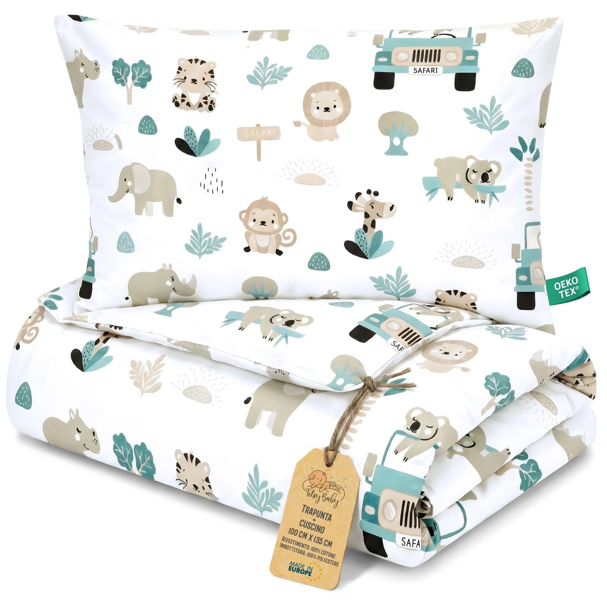 Piumino lettino senza federa cotone Set coperta cuscino culla - immagine 1