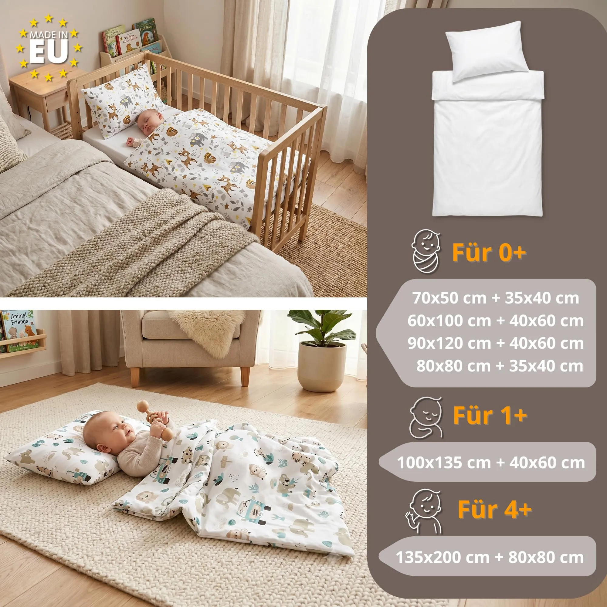 Piumino lettino senza federa cotone Set coperta cuscino culla - immagine 4