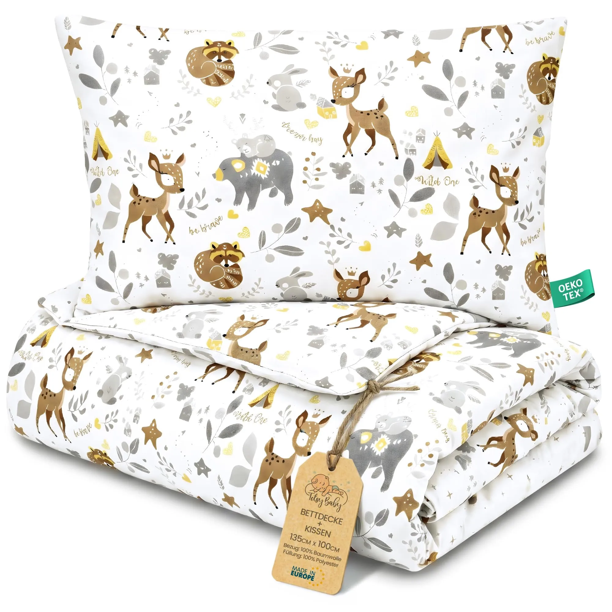 Piumino lettino senza federa cotone Set coperta cuscino culla - immagine 1